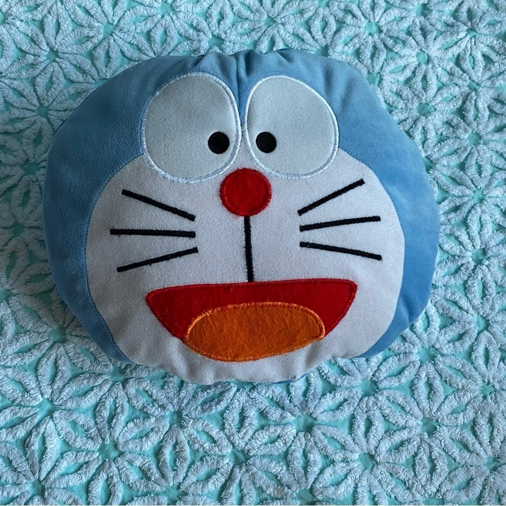 Vintage Doraemon pillow convertible to a blanket , blanket zips into pillow